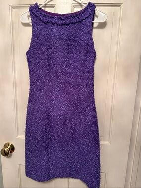 kate spade Purple Textured Bouclé Mini Dress